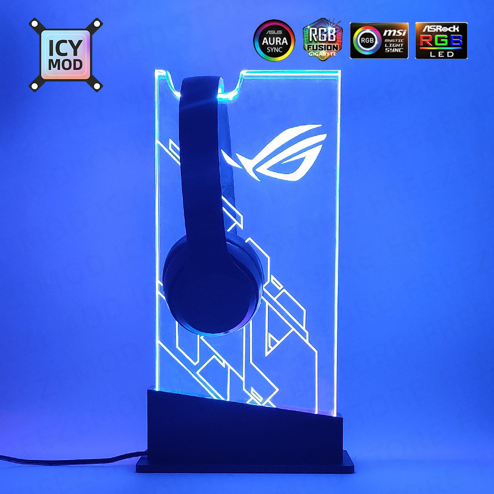 Pc Gaming Fullset - Chassis RGB Headset Holder ARGB Transparent