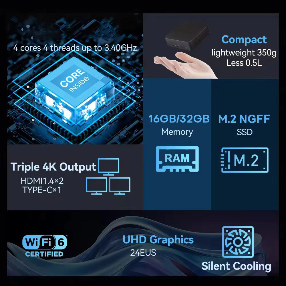 2026 Intel N150 Mini PC Protab - Pc Gaming Intel recension och pris