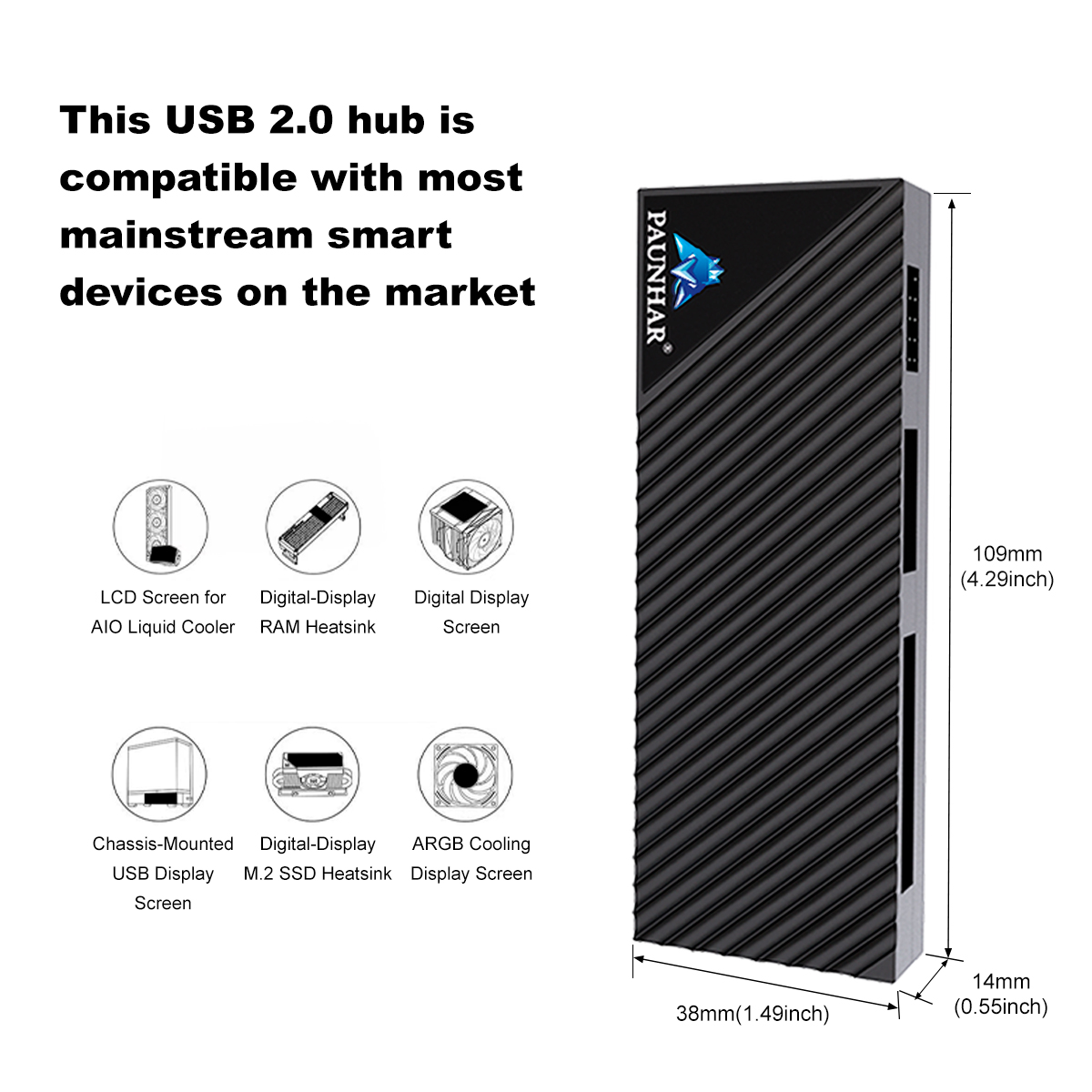 USB 2.0 9Pin 1-to-5 Magnetic H - Pc Gaming Liquid recension och pris